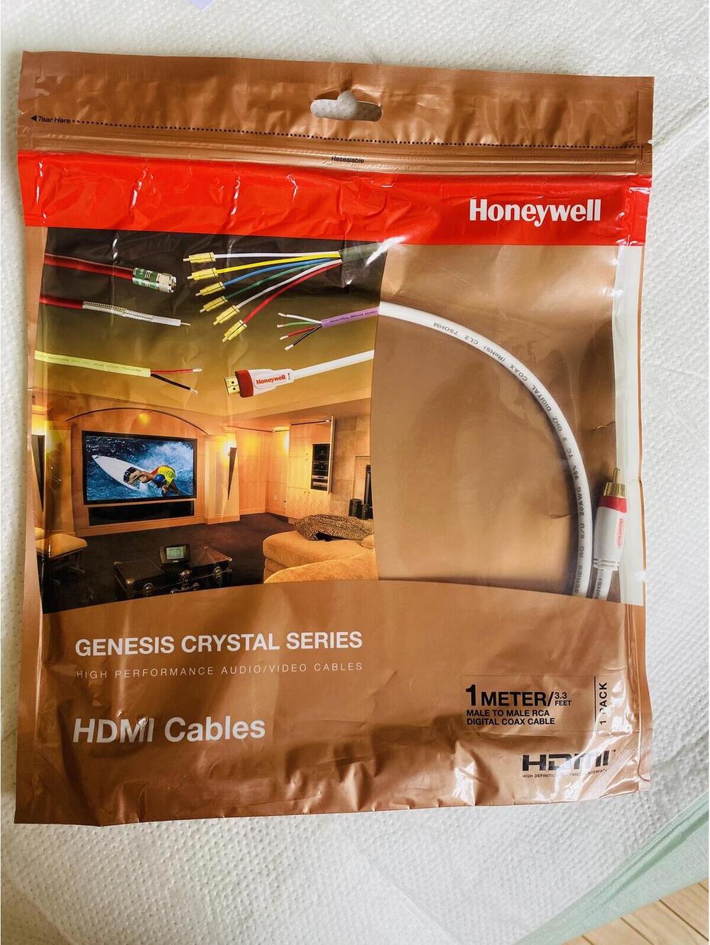 Honeywell Genesis Crystal Series 1 Meter RCA Male to Male Audio/Video Cable 1-PK